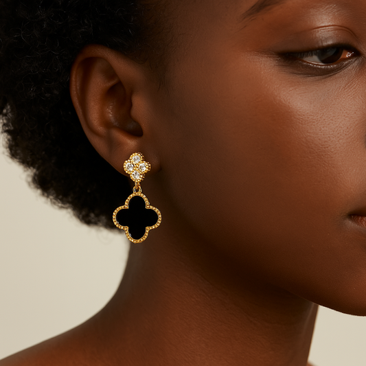 Black Clover Drop Earrings