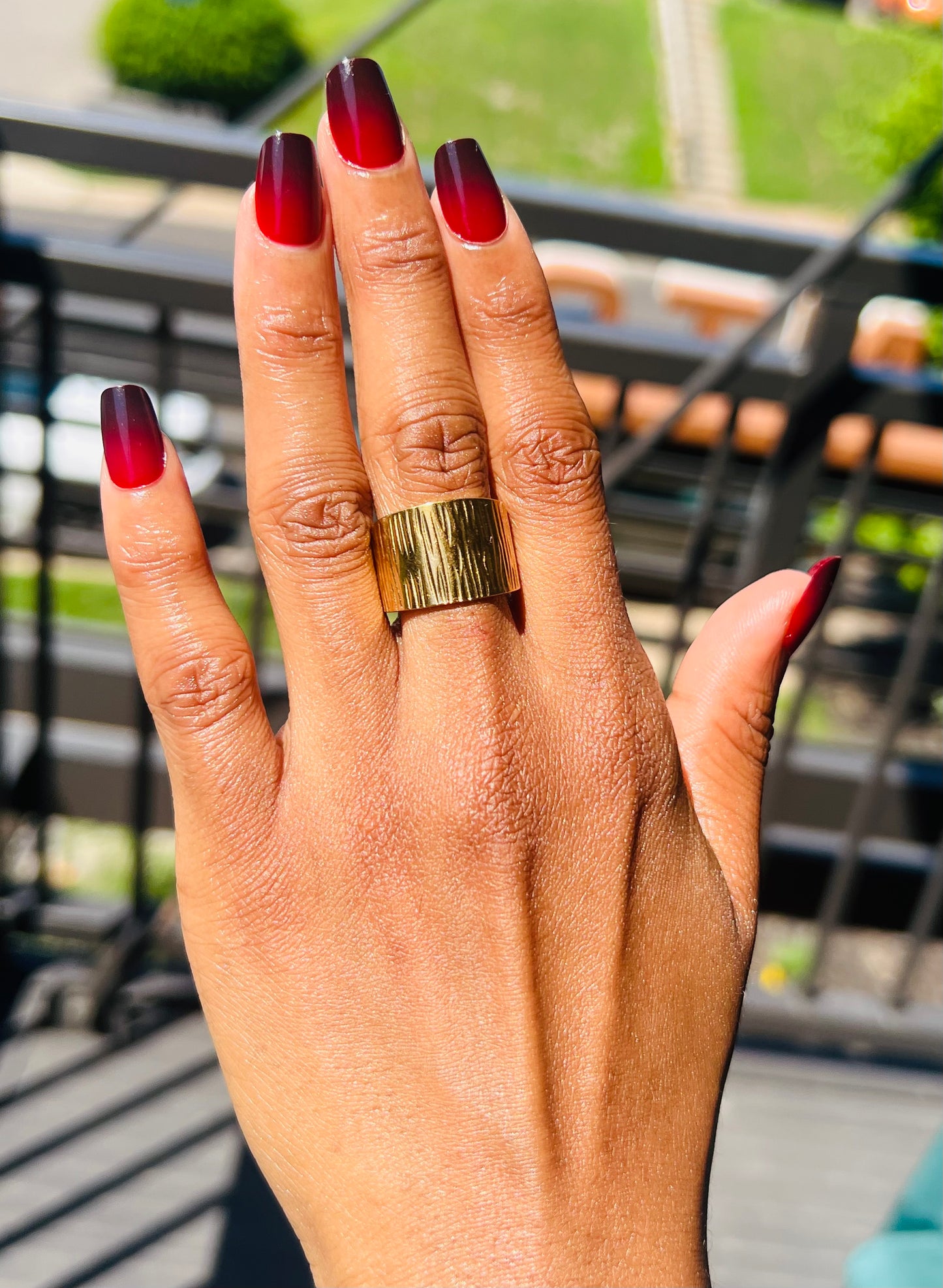 Bold Textured Statement Ring - 18K Gold Plated