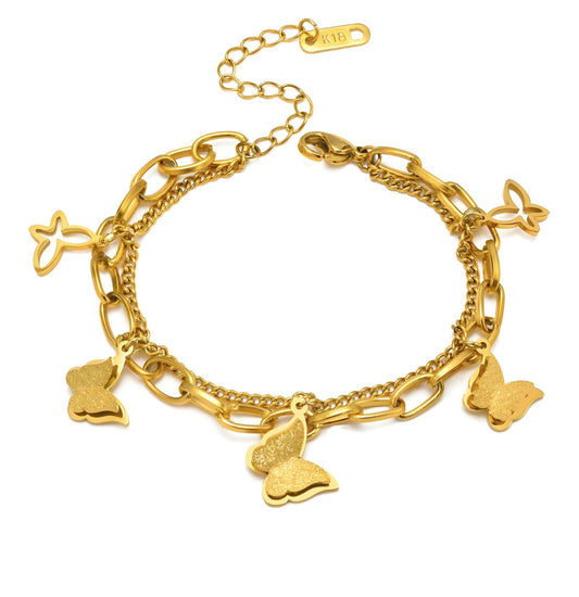 Butterfly Charm Bracelet - 18k gold plated