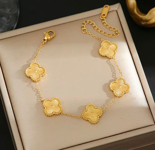 Gold Clover 18K Gold Plated Bracelet