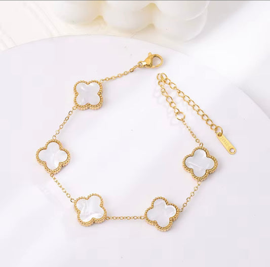 White Clover Bracelet – 18K Gold Plated