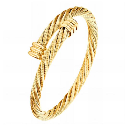 Classic Twisted cuff Bracelet -18k gold plated